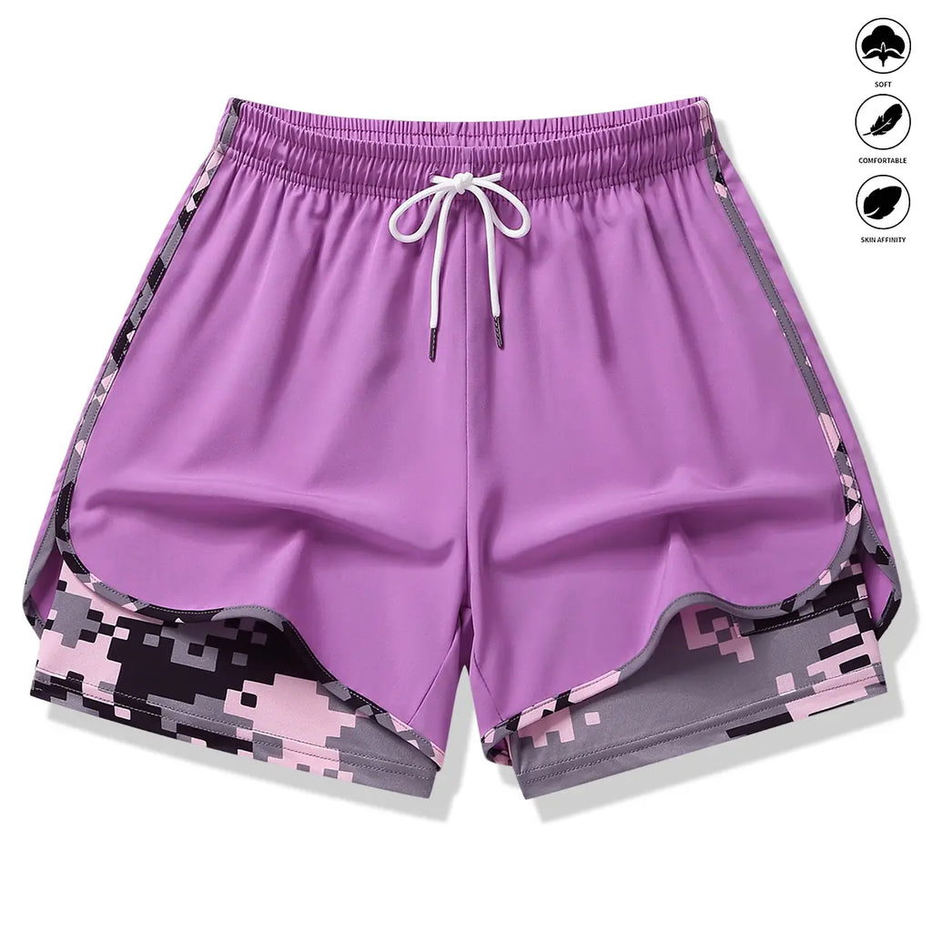 3-Pack Women’S Casual Athletic Shorts with Built-In Liner, Drawstring, Elastic Waistband—Suitable for Outdoor Sports, Fitness, Running, and Casual Wear; Women’S Shorts, Athletic Shorts, Womenswear,Summervibes