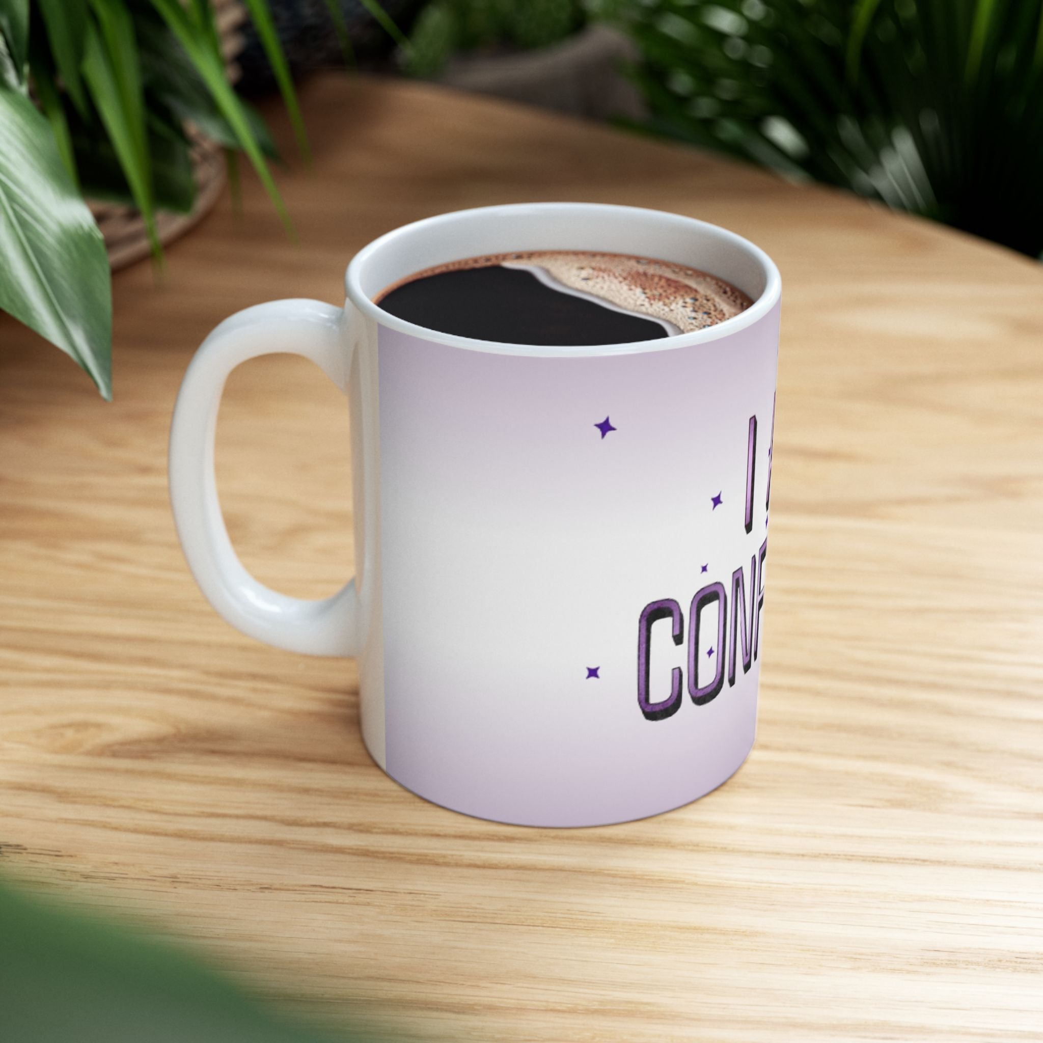 I Am Confident Mug - Sparkly Purple Coffee & Tea Cup, Motivational Empowerment Gift for Her, Positive Vibes Self-Love Empowerment Mug