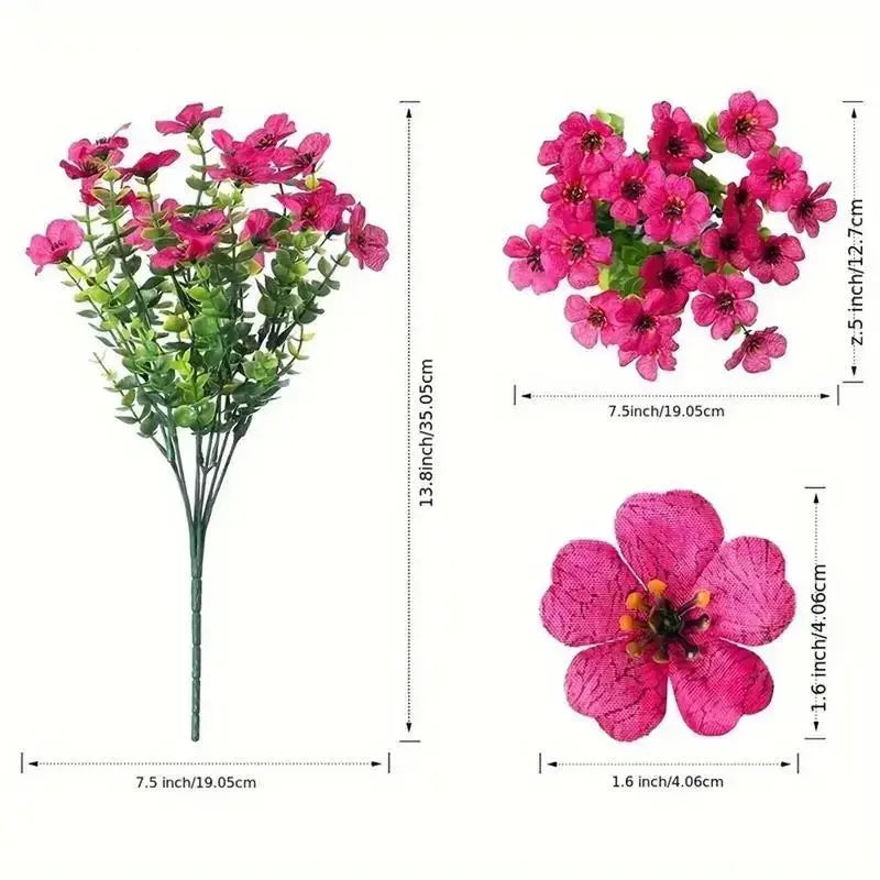 6-Color Artificial Flower (6/12Pcs/Set), UV Resistant Colorful Fake Flower, Decorative Bouquet for Home Garden Party Wedding Decor, Artificial Flowers Bouquet Tiktokshopspringglowup