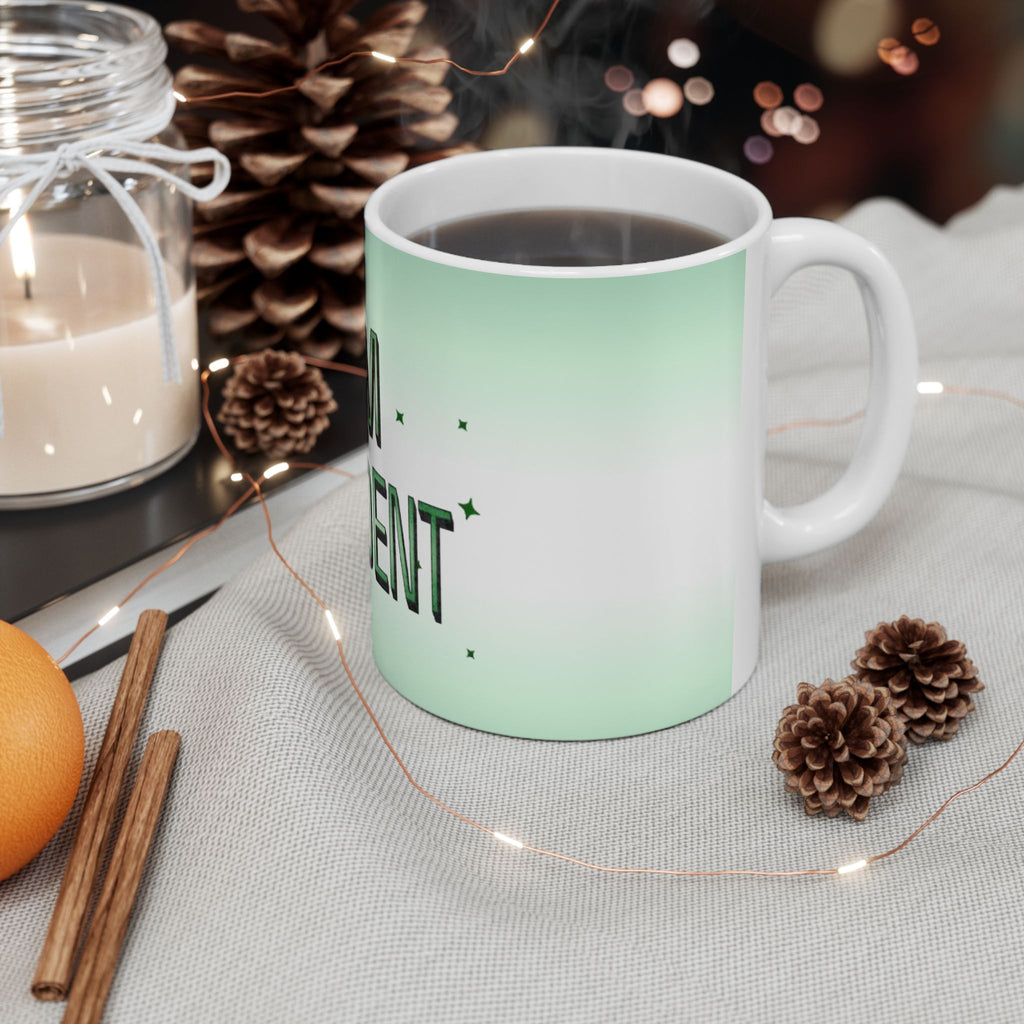 I Am Confident Mug - Sparkly Green Coffee & Tea Cup, Motivational Empowerment Gift for Her, Positive Vibes Self-Love Empowerment Mug