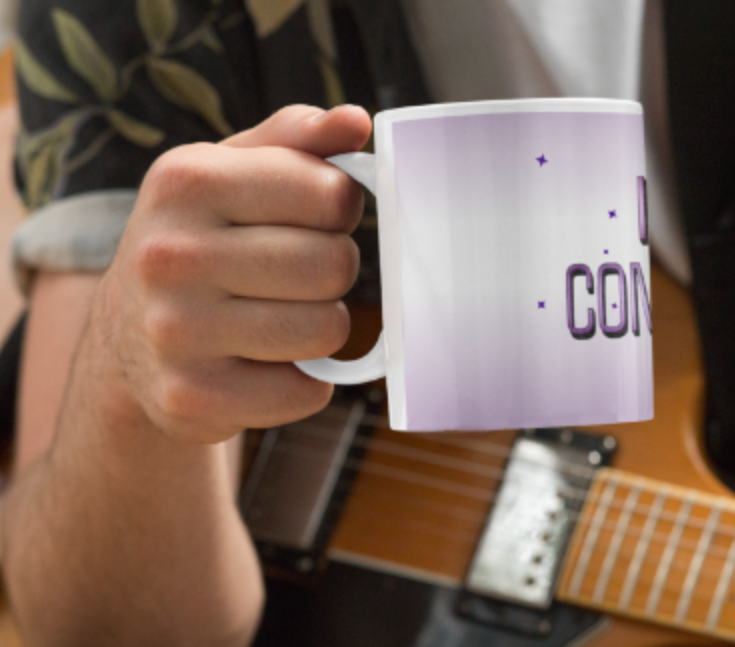 I Am Confident Mug - Sparkly Purple Coffee & Tea Cup, Motivational Empowerment Gift for Her, Positive Vibes Self-Love Empowerment Mug