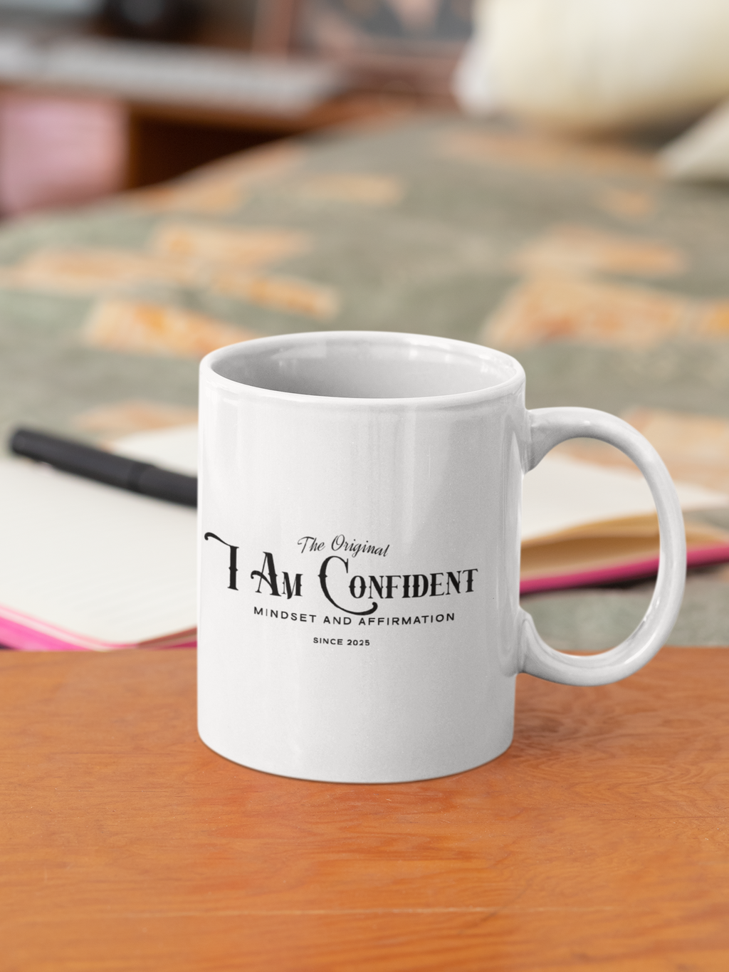 I Am Confident Mug - Retro Vintage Affirmation Coffee Cup, Bold & Elegant Inspirational Gift for Her, Motivational Empowerment Mug