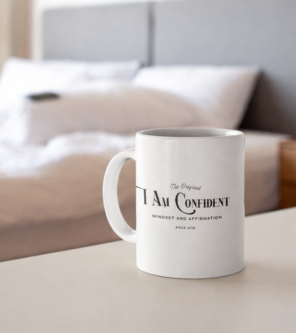 I Am Confident Mug - Retro Vintage Affirmation Coffee Cup, Bold & Elegant Inspirational Gift for Her, Motivational Empowerment Mug