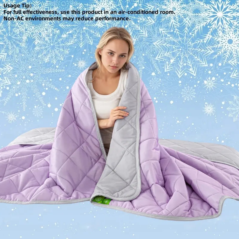 Double Sided Cooling Blanket, 1 Count Summer Cold Air Conditioning Blanket, Lightweight Breathable Soft Cooling Blankets for Sleeping, Cozy Room Accessories, Reversible Cooling Blanket
