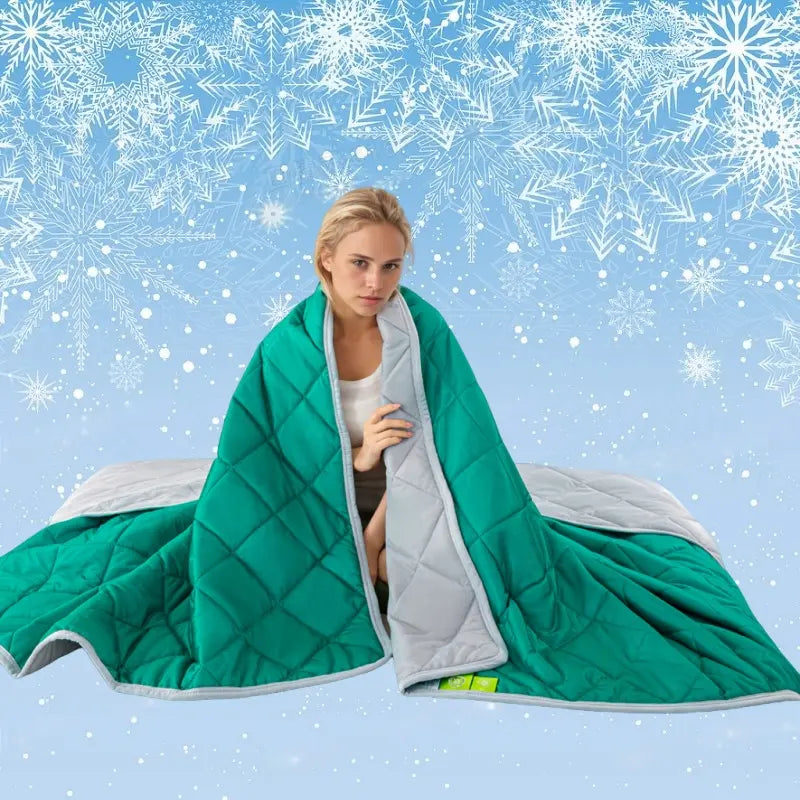 Double Sided Cooling Blanket, 1 Count Summer Cold Air Conditioning Blanket, Lightweight Breathable Soft Cooling Blankets for Sleeping, Cozy Room Accessories, Reversible Cooling Blanket
