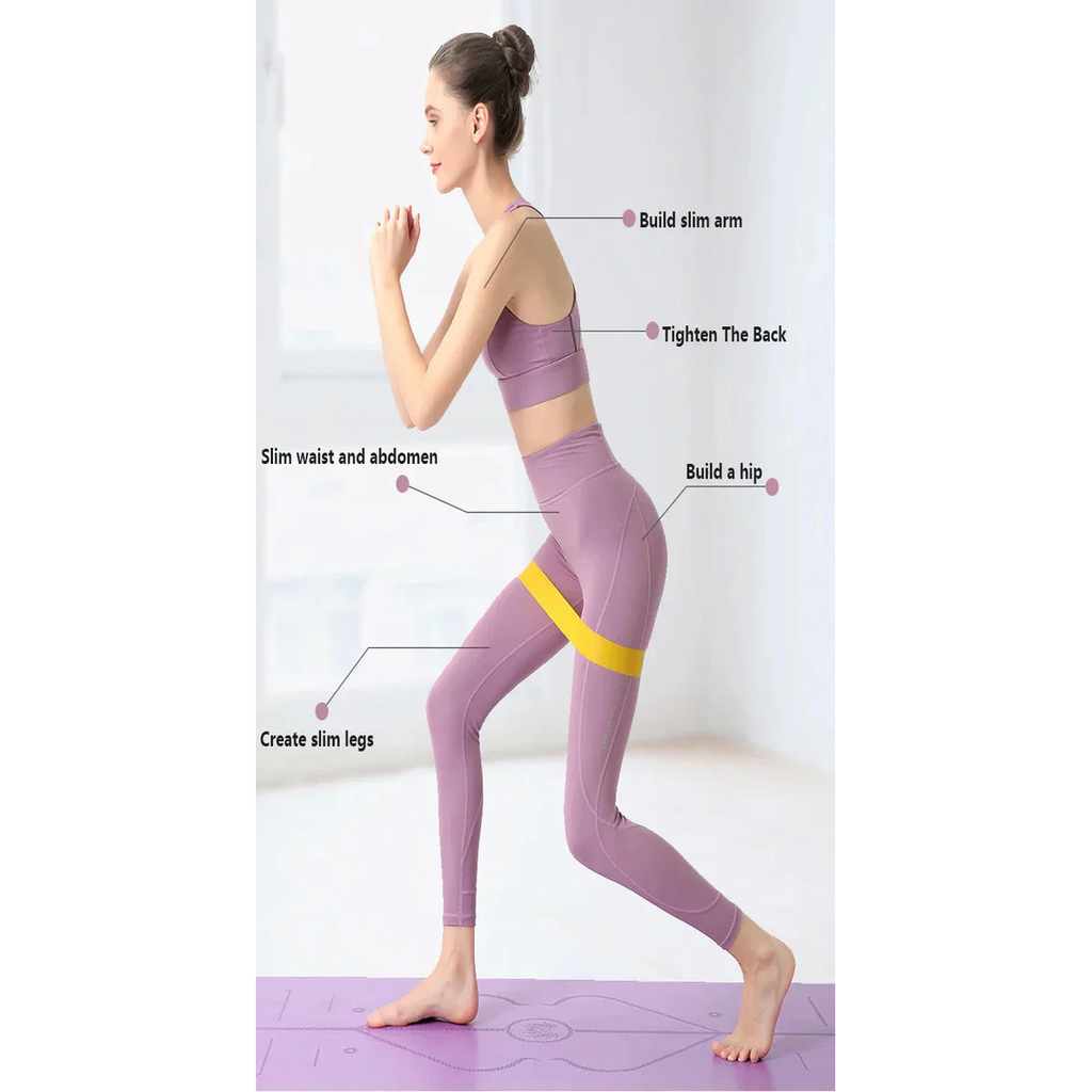 Elastic Resistance Bands Set for Yoga, Pilates, and Strength Training - 5-Pack