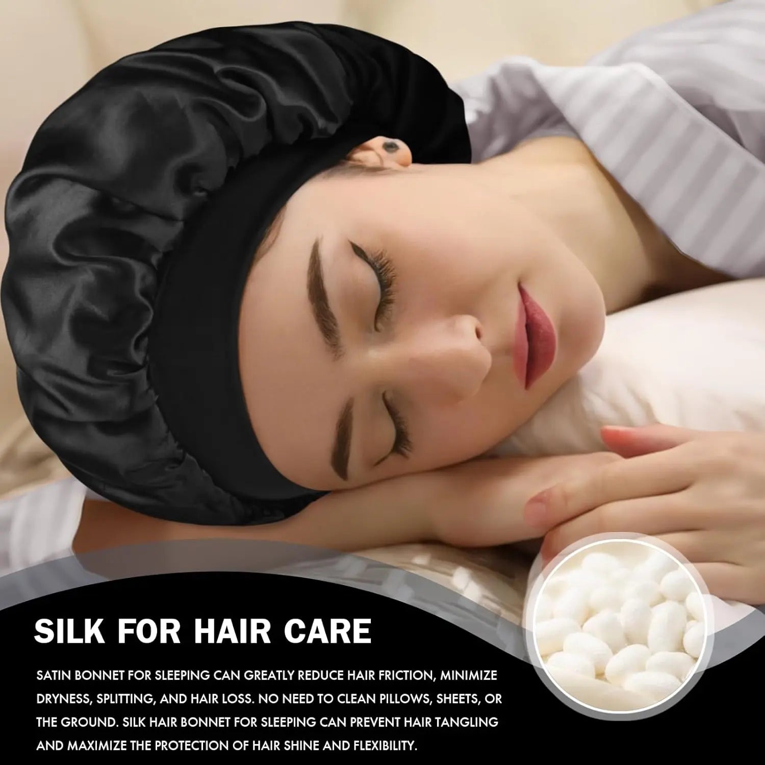 Men Women Satin Sleep Cap, Soft Polyester Fabric Hat, Adjustable Satin Bonnet, Ideal for Natural Hair & Curly Styles ( Wine )