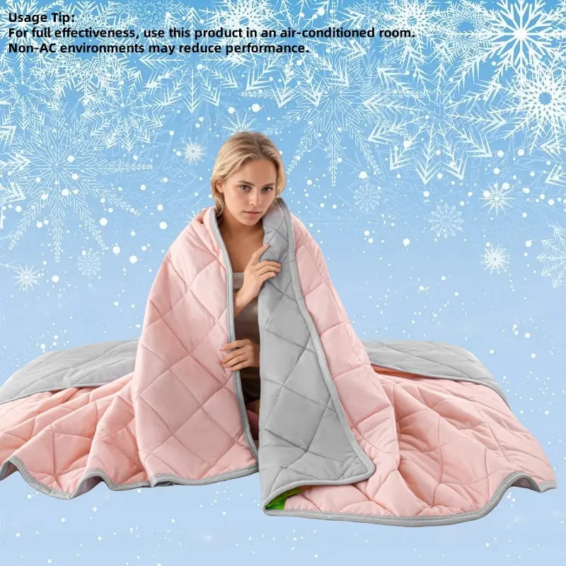 Double Sided Cooling Blanket, 1 Count Summer Cold Air Conditioning Blanket, Lightweight Breathable Soft Cooling Blankets for Sleeping, Cozy Room Accessories, Reversible Cooling Blanket