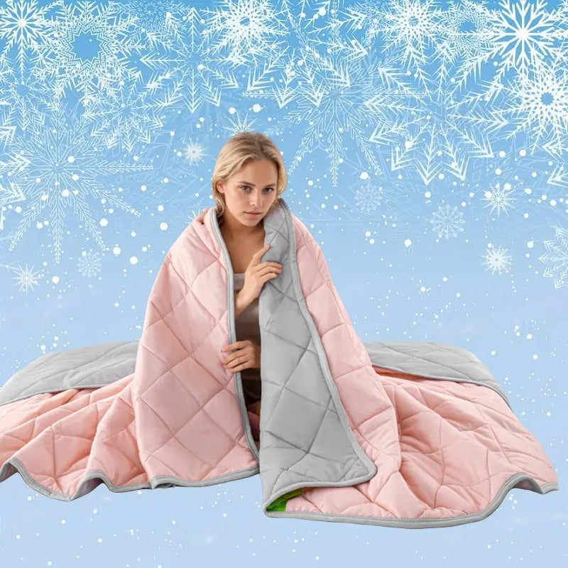 Double Sided Cooling Blanket, 1 Count Summer Cold Air Conditioning Blanket, Lightweight Breathable Soft Cooling Blankets for Sleeping, Cozy Room Accessories, Reversible Cooling Blanket