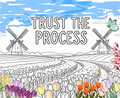 Inspirational Tulip Field Quote Coloring Page Printable PDF