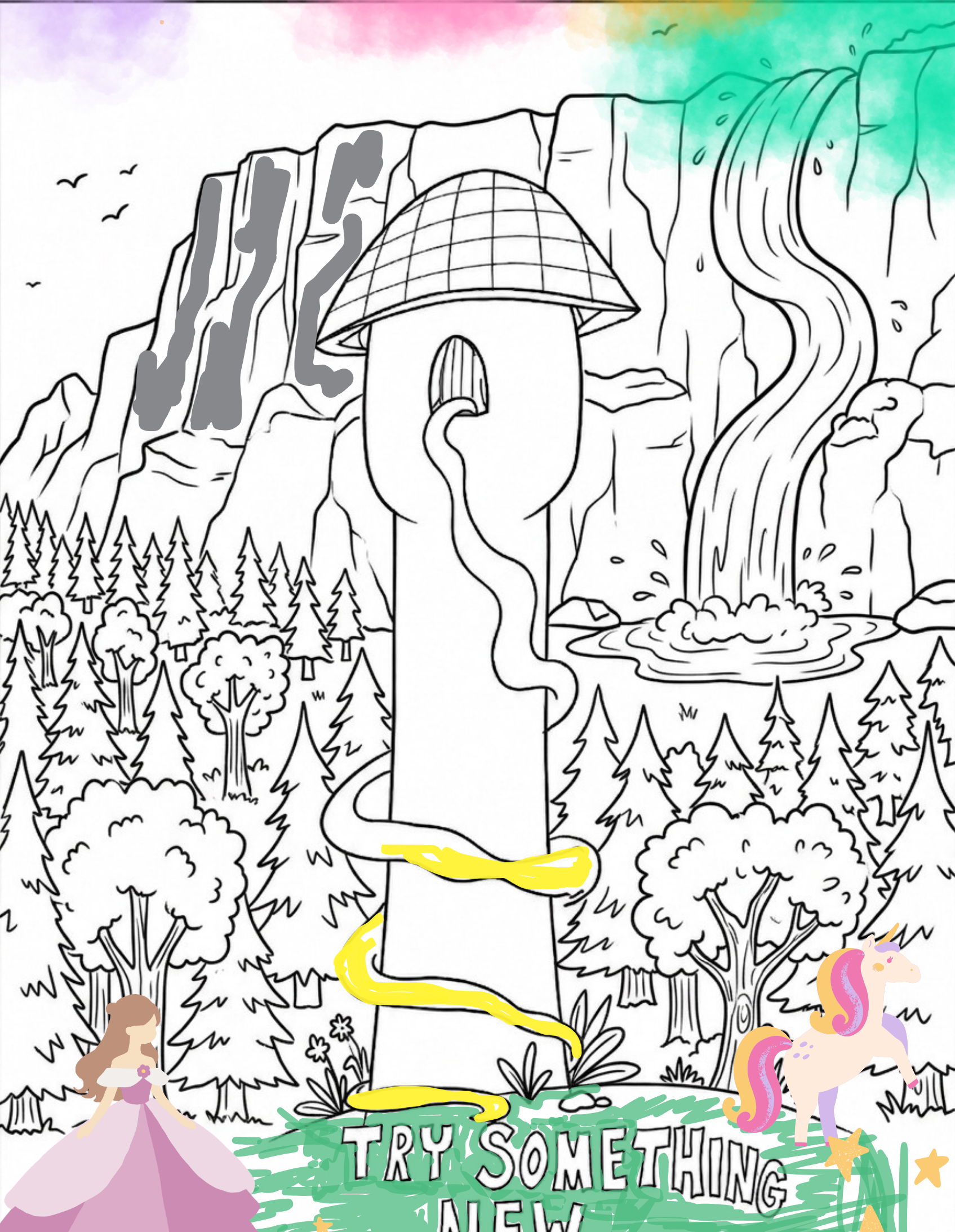 Princess Tower Quote Coloring Page Printable PDF