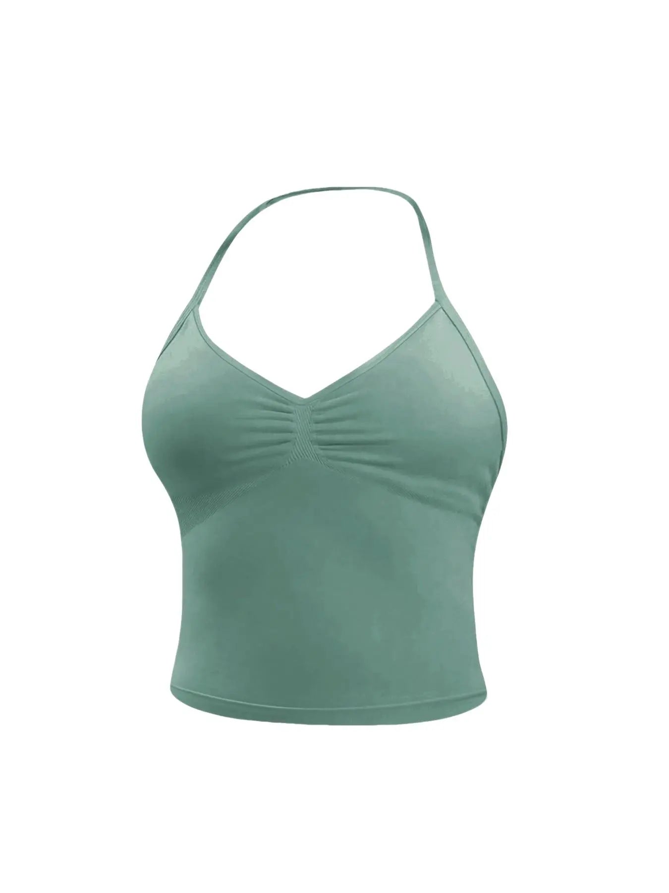 Women'S Sleeveless Sports Bra Set, Detachable Pads, High-Waisted Tight Pants, Sporty Style, Ideal for Yoga, Fitness, Daily Wear