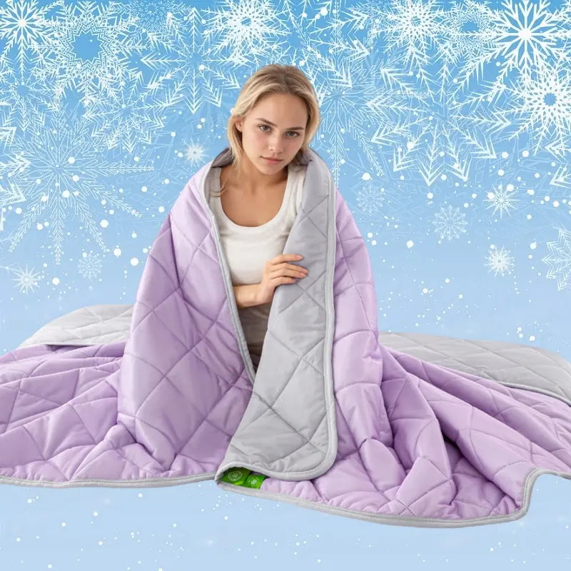 Double Sided Cooling Blanket, 1 Count Summer Cold Air Conditioning Blanket, Lightweight Breathable Soft Cooling Blankets for Sleeping, Cozy Room Accessories, Reversible Cooling Blanket