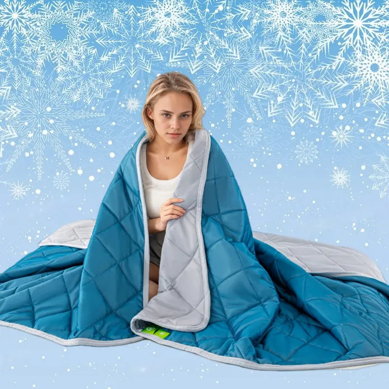 Double Sided Cooling Blanket, 1 Count Summer Cold Air Conditioning Blanket, Lightweight Breathable Soft Cooling Blankets for Sleeping, Cozy Room Accessories, Reversible Cooling Blanket