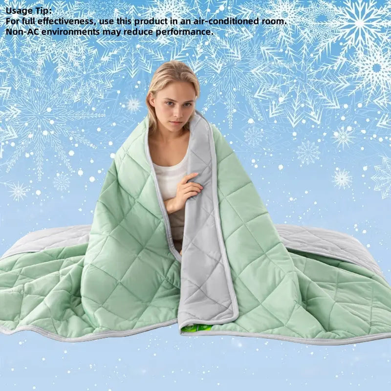 Double Sided Cooling Blanket, 1 Count Summer Cold Air Conditioning Blanket, Lightweight Breathable Soft Cooling Blankets for Sleeping, Cozy Room Accessories, Reversible Cooling Blanket